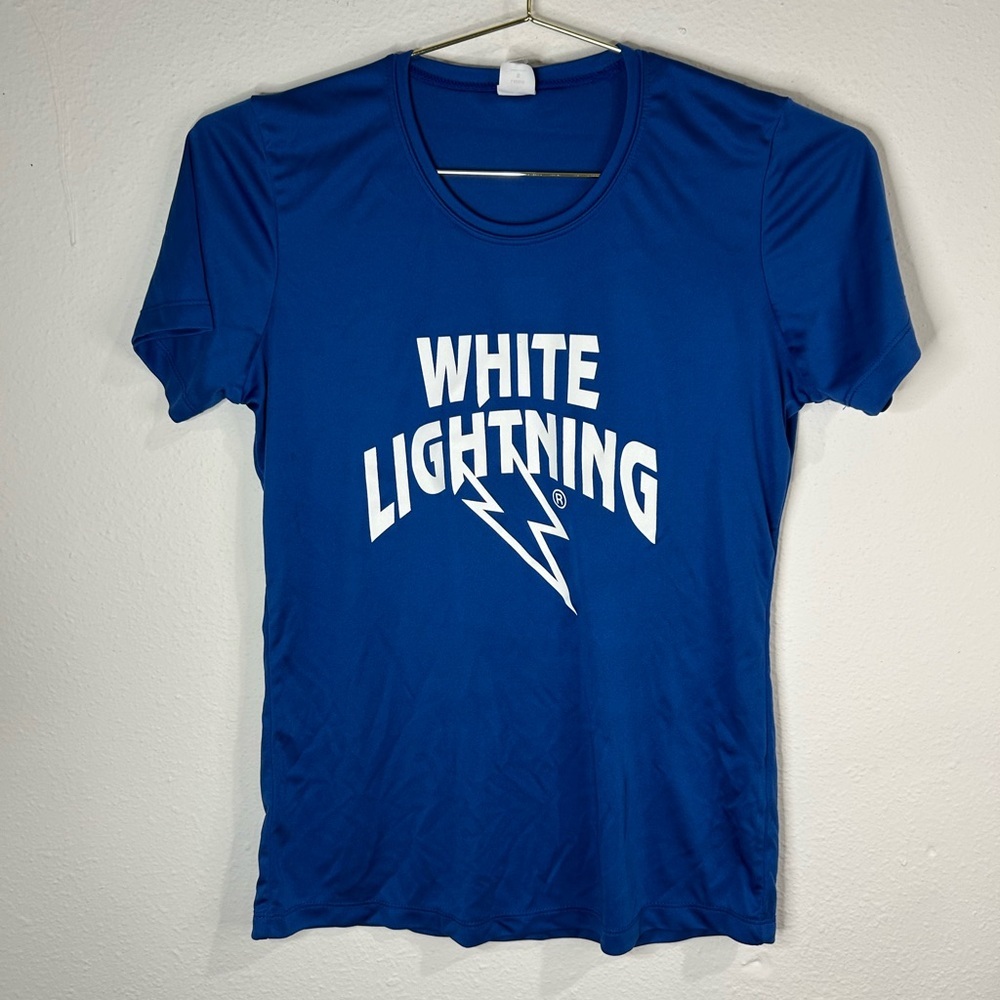 White Lightning Womens Cycling Jersey Shirt Blue Short Sleeve Small Clean Riding